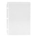A clear vinyl three-hole sheet protector designed to hold 5 1/2" x 8 1/2" pages.