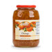 A 4 lb. glass jar of orange marmalade.