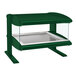 A white and green Hatco countertop heated zone merchandiser with a clear glass top and a single shelf.
