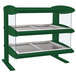 A Hunter Green Hatco countertop heated zone merchandiser with glass shelves.