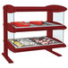 A red Hatco countertop heated zone merchandiser with food in it.