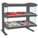 A gray Hatco countertop display case with food on it.