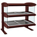 A Hatco heated zone merchandiser with two glass shelves on a counter.