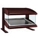 A brown and copper display case with a glass top.