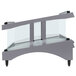 A grey rectangular Hatco heated glass merchandising warmer with a glass front.