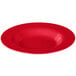 A red bowl with a white background.