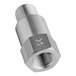A stainless steel threaded check valve for a Bunn slushy machine.