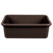 A dark brown plastic Cambro bus tub.