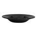 A close up of a black CAC Tango pasta bowl with a rim.