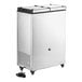 A silver rectangular Excellence FT-4 Four Tub Ice Cream Storage Freezer with wheels.