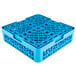 A blue plastic container with holes for 30 glasses with 1 extender.