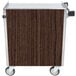 A metal and wood Lakeside utility cart with wheels.
