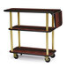 A Geneva rectangular 3 shelf tableside service cart with wheels.