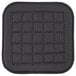 A black square San Jamar Ultigrips hot pad with black stitching in a stitched pattern.