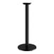 A Lancaster Table & Seating black cast iron bar height table base with a round base and pole.