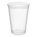A clear, tall plastic cup with a 9 oz. capacity designed for cold beverages.