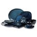 A group of Tuxton TuxTrendz Artisan Night Sky china platters.