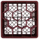 A red Vollrath Traex glass rack with a grid pattern.
