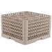 A beige Vollrath Traex rack with 12 compartments.