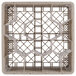 A beige plastic rack with 12 compartments and an open rack extender on top.