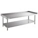 A Regency stainless steel equipment stand with undershelf on a counter.