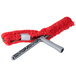 An Unger red and white window cleaning cloth with a plastic T-bar handle.