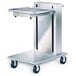 A Lakeside stainless steel cart with a tray on a shelf.