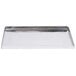 A silver rectangular American Metalcraft hammered stainless steel tray.