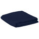 A folded navy blue table cover on a white background.