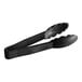 A pair of black Cambro plastic tongs with scalloped grips.