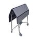 A Lakeside room service table with a folding top on wheels.