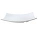 A white Thunder Group square melamine plate with a curved edge.