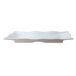 A white rectangular Thunder Group melamine plate with wavy edges.