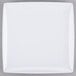 A white square Thunder Group melamine plate with a white rim.