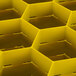 A yellow Vollrath Traex glass rack with open rack extender.