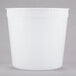 A translucent plastic container with a lid.