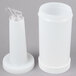 A white plastic container with a white spout and cap.