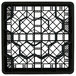 A black plastic Vollrath Traex glass rack with a grid pattern.