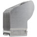 A close-up of a silver metal Edlund pusher assembly with a curved edge.