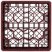 A red plastic rack with hexagons.
