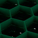 A green plastic container with hexagonal compartments.