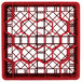 A red Vollrath Traex glass rack with a grid pattern.
