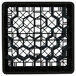 A black Vollrath Traex glass rack with a grid pattern of hexagons.