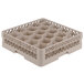 A beige Vollrath Traex glass rack with 20 compartments.