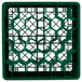 A green Vollrath Traex rack with 30 hexagon compartments.