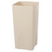A beige square plastic liner with a curved top.