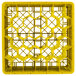 A yellow Vollrath Traex glass rack with a yellow open rack extender.