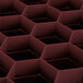 A close up of a red hexagonal grid.