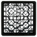 A black Vollrath Traex glass rack with a hexagon structure.