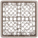 A beige metal grid with square compartments.